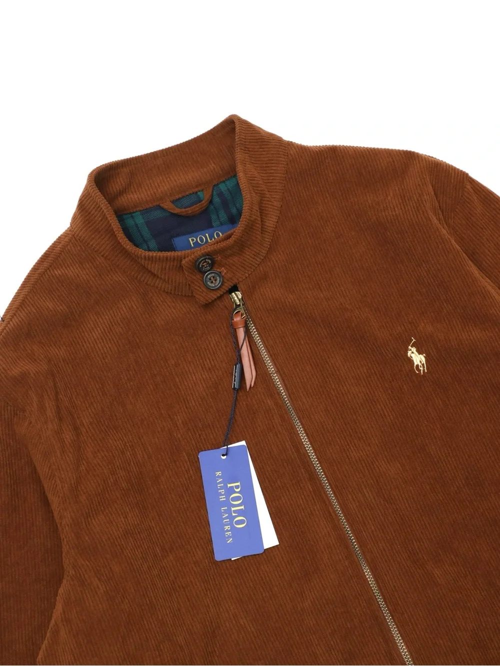Polo by Ralph Lauren Chest-Embroidered Brown Corduroy Bomber